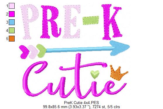 Pre-K Cutie - Fill Stitch - Machine Embroidery Design