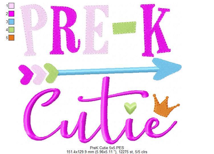 Pre-K Cutie - Fill Stitch - Machine Embroidery Design