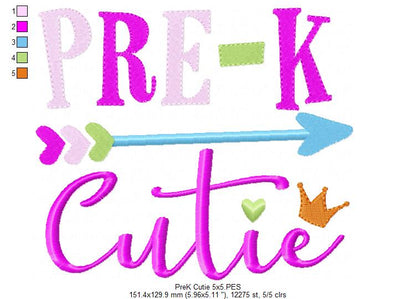 Pre-K Cutie - Fill Stitch - Machine Embroidery Design