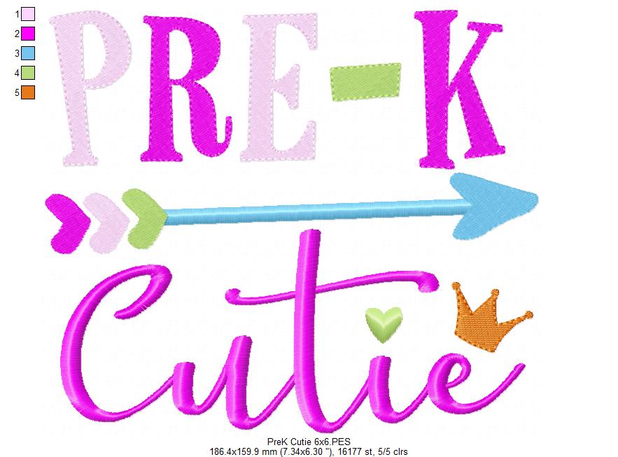 Pre-K Cutie - Fill Stitch - Machine Embroidery Design