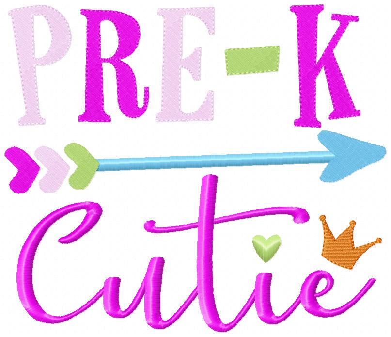 Pre-K Cutie - Fill Stitch - Machine Embroidery Design