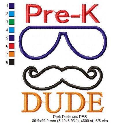 Pre-K Dude - Applique