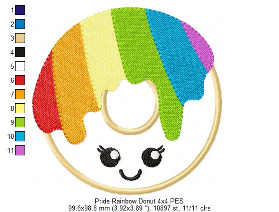 Pride Rainbow Donuts - Applique
