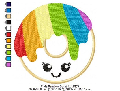 Pride Rainbow Donuts - Applique