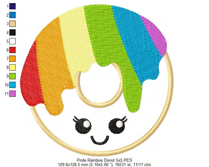 Pride Rainbow Donuts - Applique