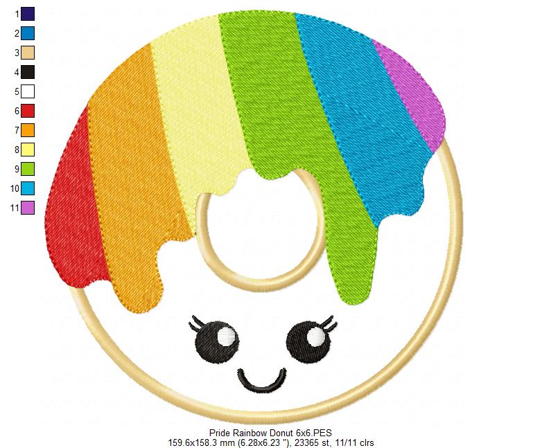 Pride Rainbow Donuts - Applique