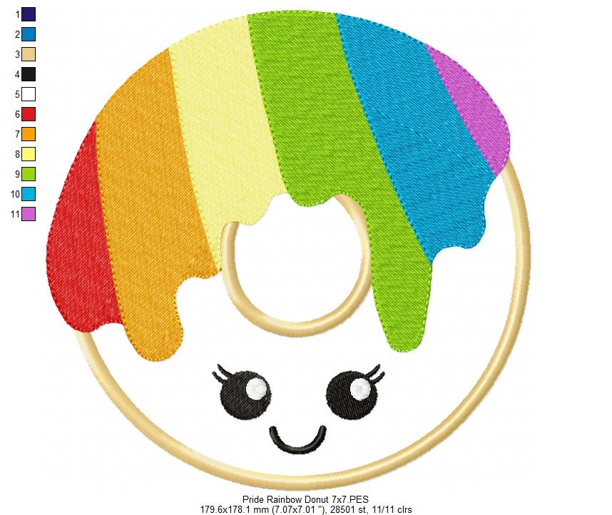 Pride Rainbow Donuts - Applique