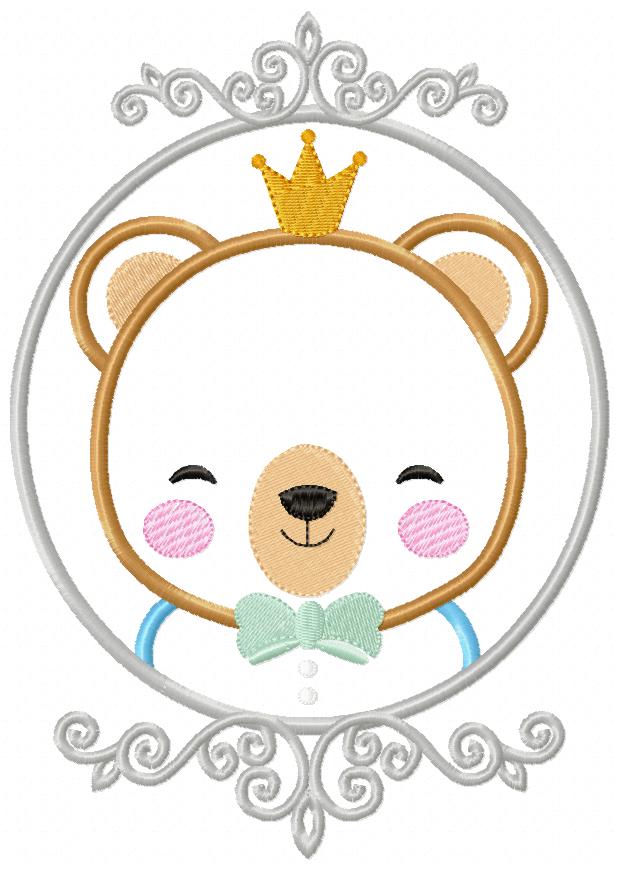 Prince Bear Frame - Applique