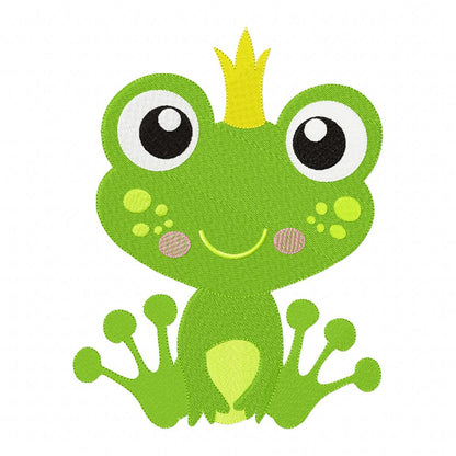 Prince Frog - Fill Stitch - Machine Embroidery Design