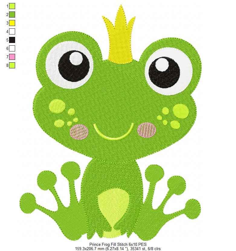 Prince and Princess Frog - Fill Stitch - Set of 2 designs