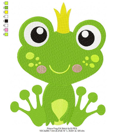 Prince and Princess Frog - Fill Stitch - Set of 2 designs