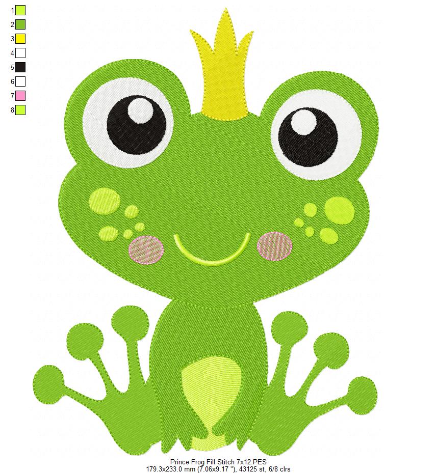 Prince and Princess Frog - Fill Stitch - Set of 2 designs