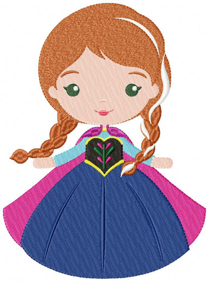 Princess Anna - Fill Stitch - Machine Embroidery Design
