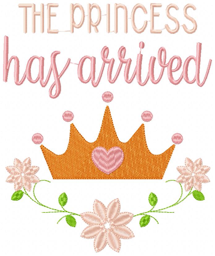 The Princess has Arrived - Fill Stitch - Machine Embroidery Design