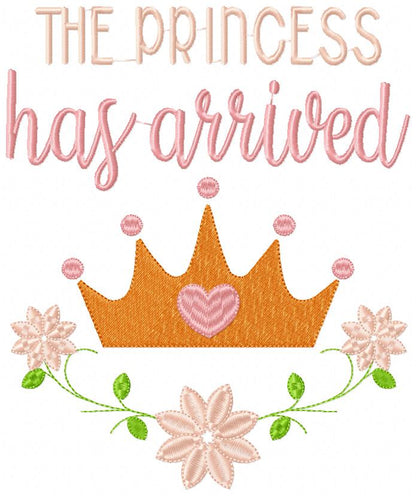 The Princess has Arrived - Fill Stitch - Machine Embroidery Design