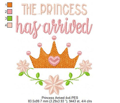 The Princess has Arrived - Fill Stitch - Machine Embroidery Design