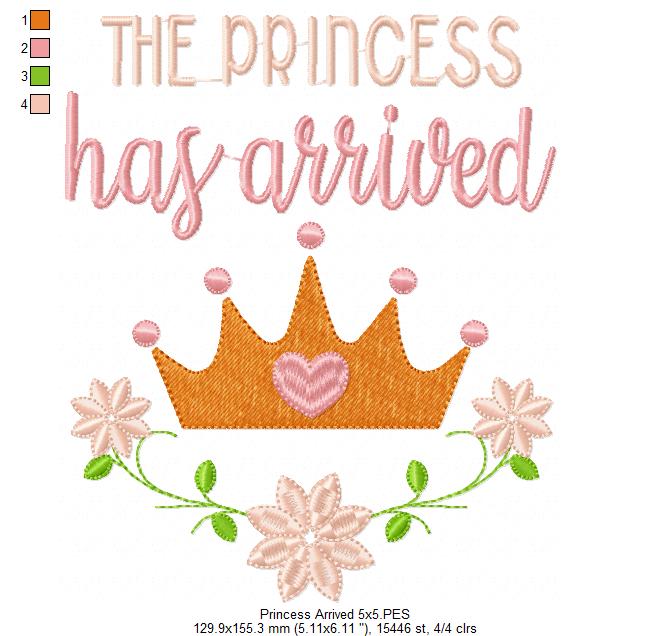 The Princess has Arrived - Fill Stitch - Machine Embroidery Design