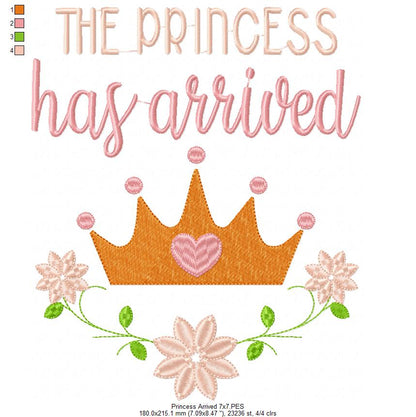The Princess has Arrived - Fill Stitch - Machine Embroidery Design