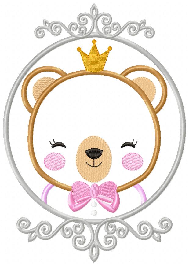Princess Bear Frame - Applique