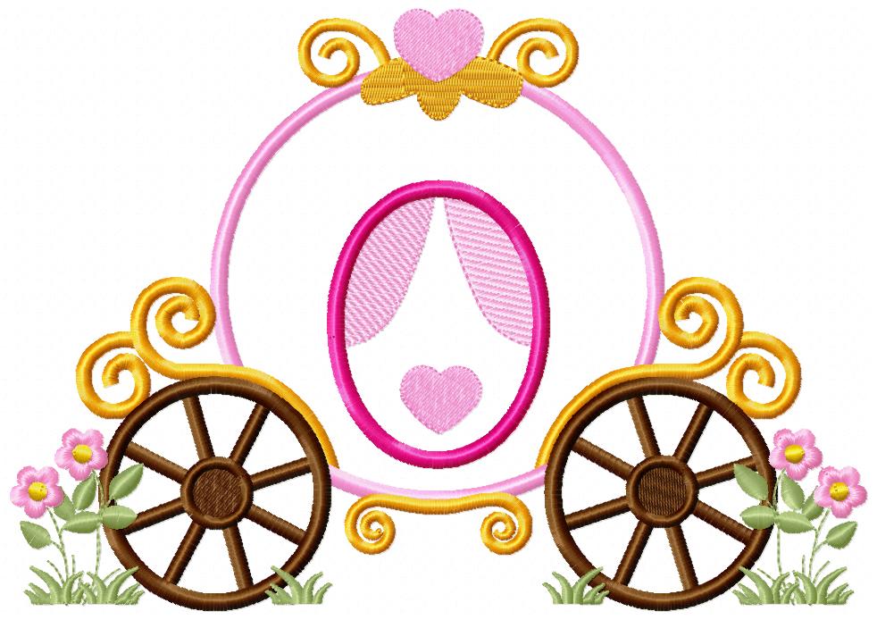 Princess Carriage - Applique Machine Embroidery Design