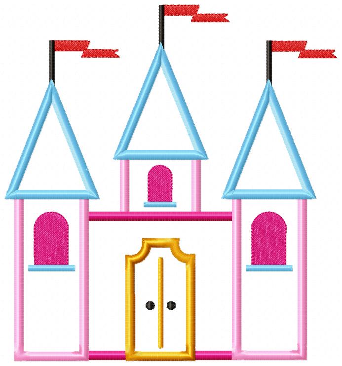 Princess Castle - Applique - Machine Embroidery Design