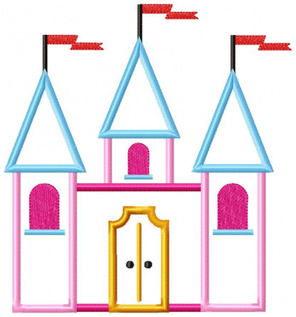 Princess Castle - Applique - Machine Embroidery Design