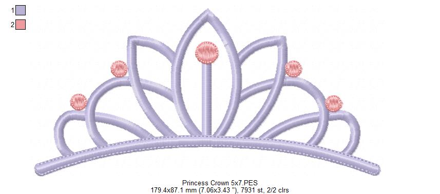 Princess Tiara - Fill Stitch