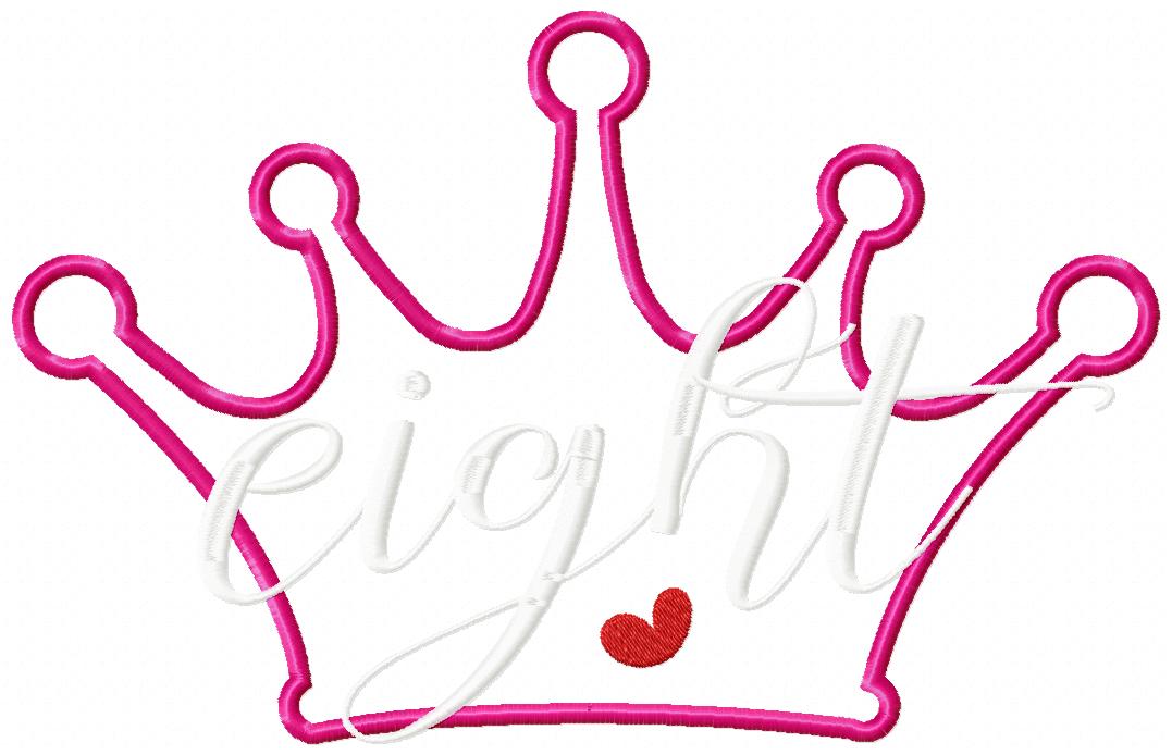 Princess Crown Birthday Set Numbers 1-11 - Applique