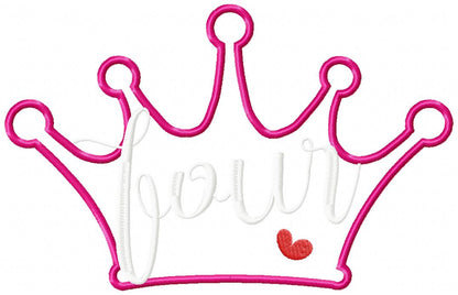 Princess Crown Birthday Set Numbers 1-11 - Applique