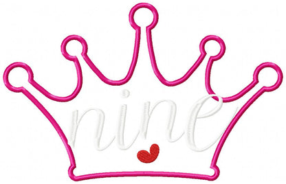 Princess Crown Birthday Set Numbers 1-11 - Applique