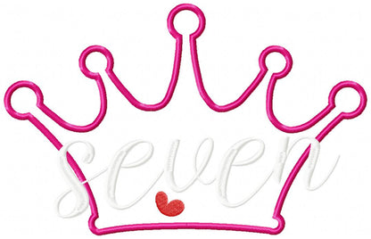 Princess Crown Birthday Set Numbers 1-11 - Applique