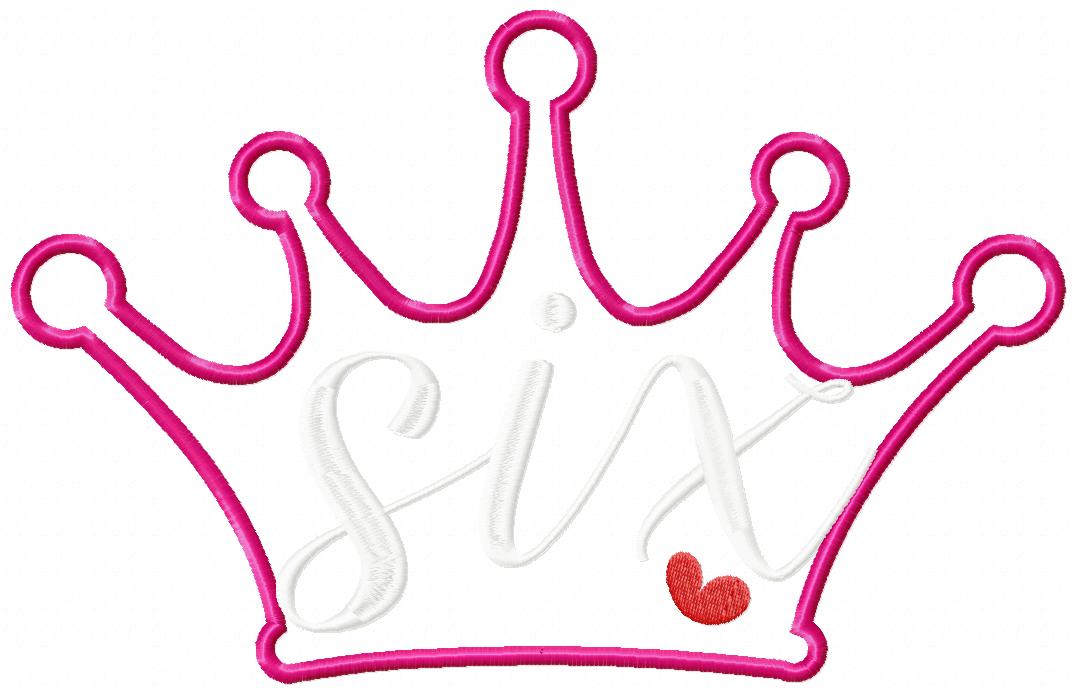 Princess Crown Birthday Set Numbers 1-11 - Applique