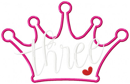 Princess Crown Birthday Set Numbers 1-11 - Applique