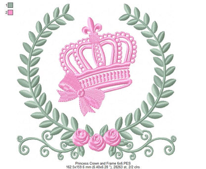 Princess Crown and Frame - Fill Stitch