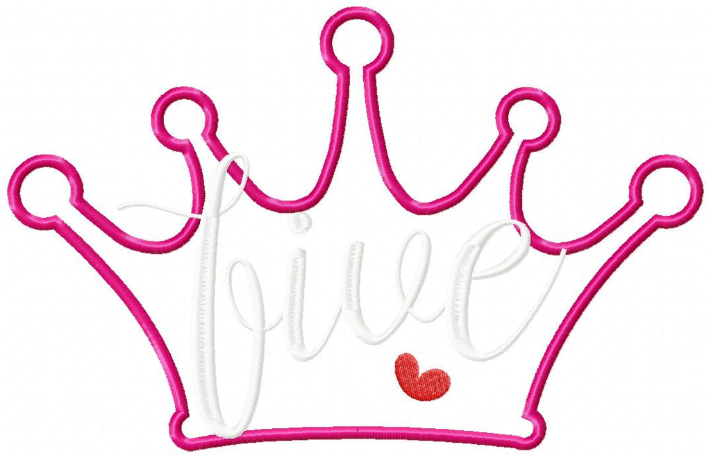 Princess Crown Birthday Set Numbers 1-11 - Applique