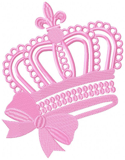Princess Tiara with Bow - Fill Stitch - Machine Embroidery Design