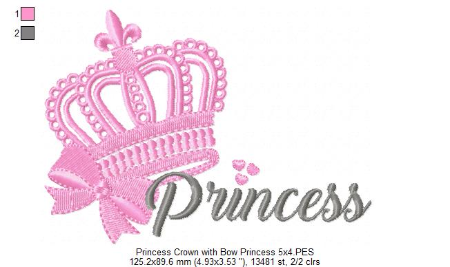 Princess Tiara - Fill Stitch - Machine Embroidery Design