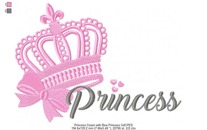 Princess Tiara - Fill Stitch - Machine Embroidery Design