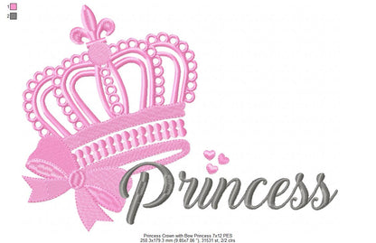 Princess Tiara - Fill Stitch - Machine Embroidery Design