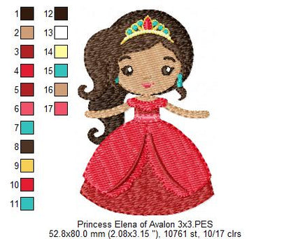 Princess Elena of Avalon - Fill Stitch Embroidery