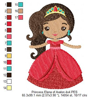 Princess Elena of Avalon - Fill Stitch Embroidery