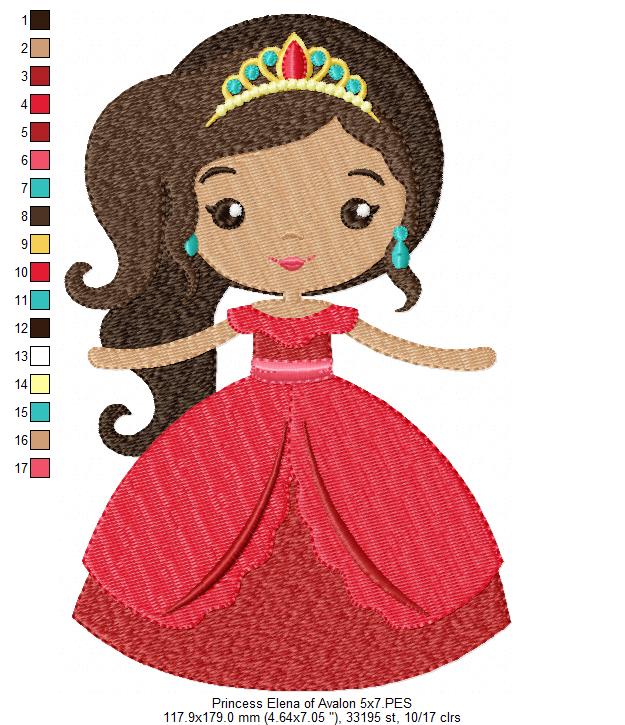 Princess Elena of Avalon - Fill Stitch Embroidery