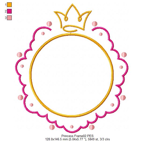 Princess Frame 4 - Satin Stitch