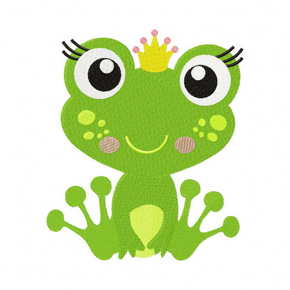 Princess Frog – Fill Stitch – Machine Embroidery Design