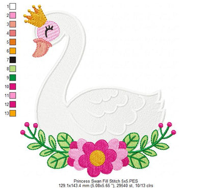 Princess Swan - Fill Stitch