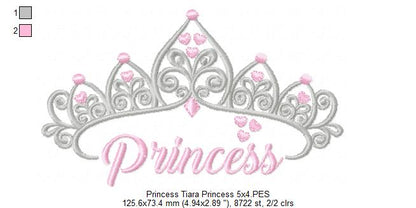 Princess Tiara - Fill Stitch Embroidery