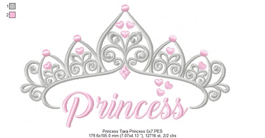 Princess Tiara - Fill Stitch Embroidery