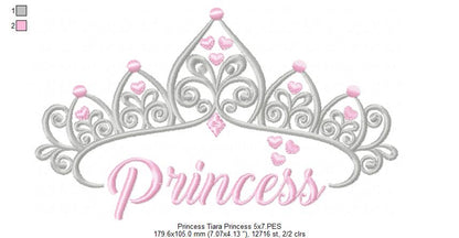 Princess Tiara - Fill Stitch Embroidery