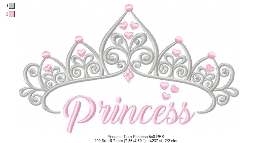 Princess Tiara - Fill Stitch Embroidery