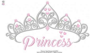 Princess Tiara - Fill Stitch Embroidery